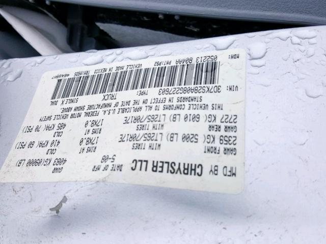 3D7KS28A08G227603 - 2008 DODGE RAM 2500 S Արծաթագույն լուսանկար 10