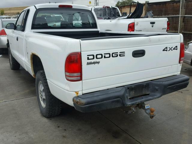 1B7GG22X4YS750050 - 2000 DODGE DAKOTA WHITE photo 3