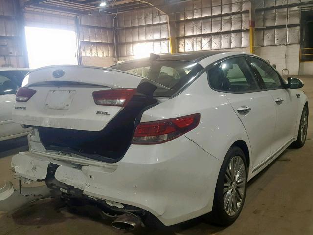 5XXGV4L2XGG080162 - 2016 KIA OPTIMA SXL WHITE photo 4