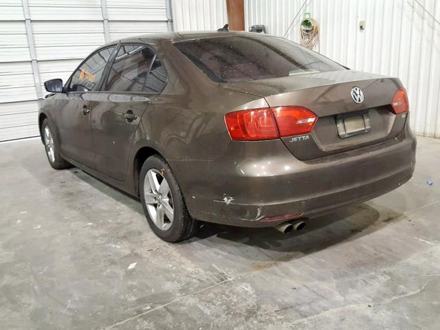 3VWLL7AJXCM362498 - 2012 VOLKSWAGEN JETTA TDI BROWN photo 3