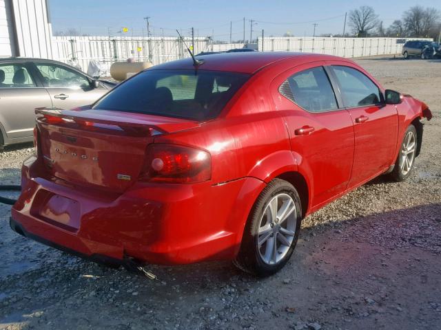 1B3BD1FG0BN507981 - 2011 DODGE AVENGER MA RED photo 4