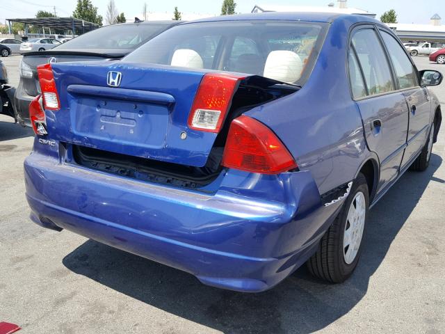 1HGES16344L003352 - 2004 HONDA CIVIC DX V BLUE photo 4