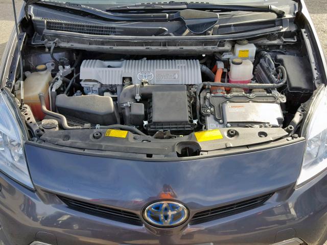 JTDKN3DP5C3022310 - 2012 TOYOTA PRIUS PLUG GRAY photo 7