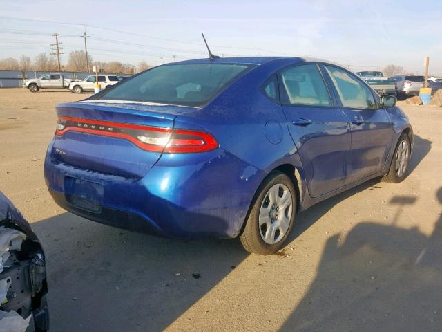 1C3CDFAA0ED701699 - 2014 DODGE DART SE BLUE photo 4