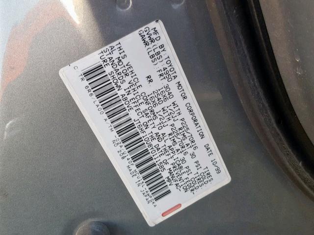 JT6HF10U8Y0111585 - 2000 LEXUS RX 300 GREEN photo 10