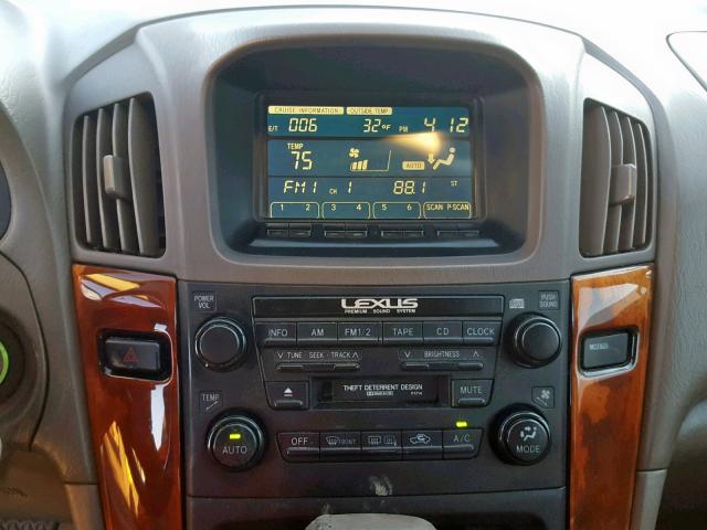 JT6HF10U8Y0111585 - 2000 LEXUS RX 300 GREEN photo 9