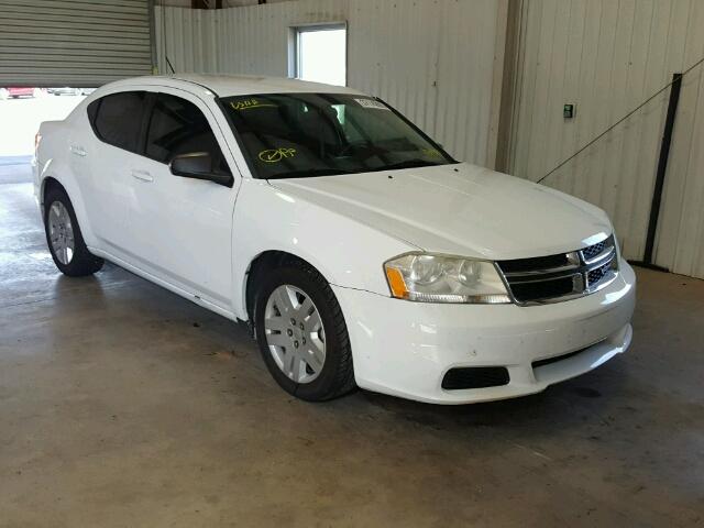 1C3CDZAB7CN134439 - 2012 DODGE AVENGER SE WHITE photo 1