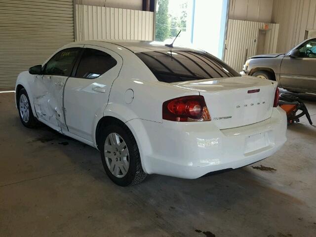 1C3CDZAB7CN134439 - 2012 DODGE AVENGER SE WHITE photo 3