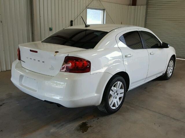 1C3CDZAB7CN134439 - 2012 DODGE AVENGER SE WHITE photo 4