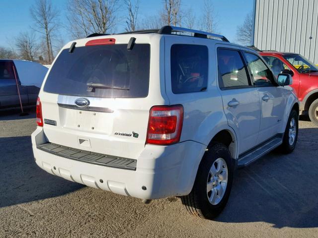 1FMCU49369KA30316 - 2009 FORD ESCAPE HYB WHITE photo 4