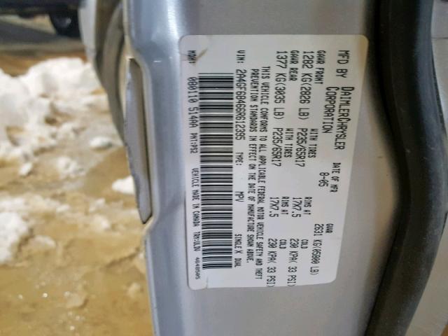 2A4GF68466R612395 - 2006 CHRYSLER PACIFICA T GRAY photo 10