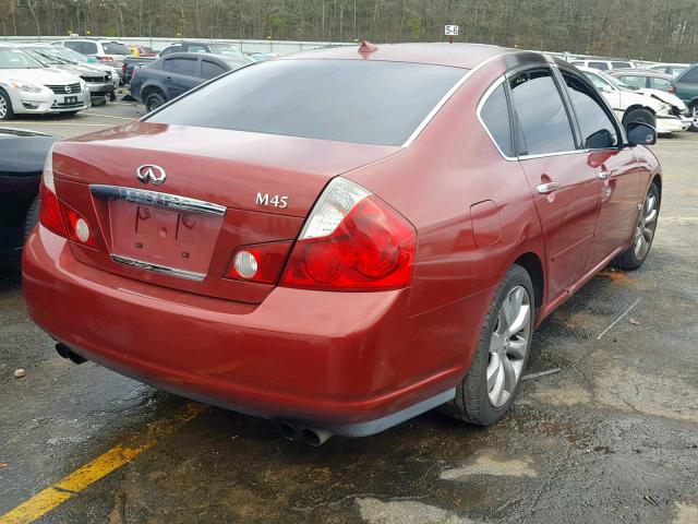 JNKBY01E96M200760 - 2006 INFINITI M45 BASE RED photo 4