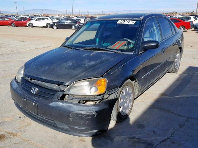 2HGES15162H578059 - 2002 HONDA CIVIC DX BLACK photo 2