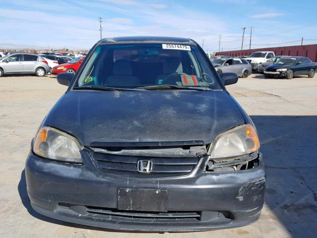 2HGES15162H578059 - 2002 HONDA CIVIC DX BLACK photo 9