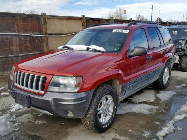 1J4GW48J94C279237 - 2004 JEEP GRAND CHER RED photo 2