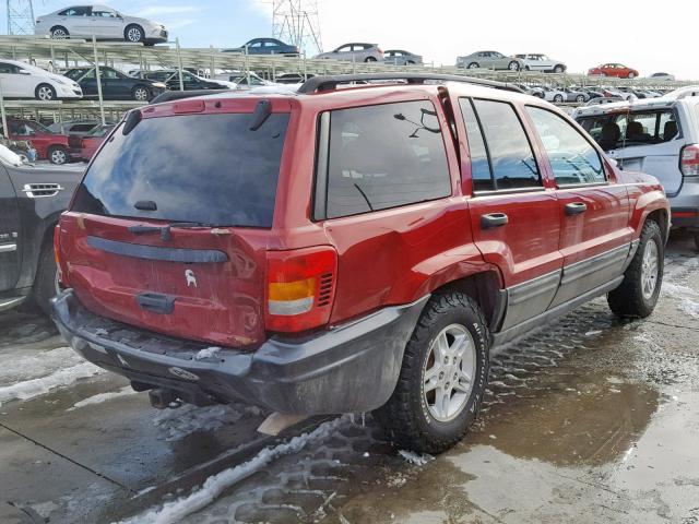 1J4GW48J94C279237 - 2004 JEEP GRAND CHER RED photo 4