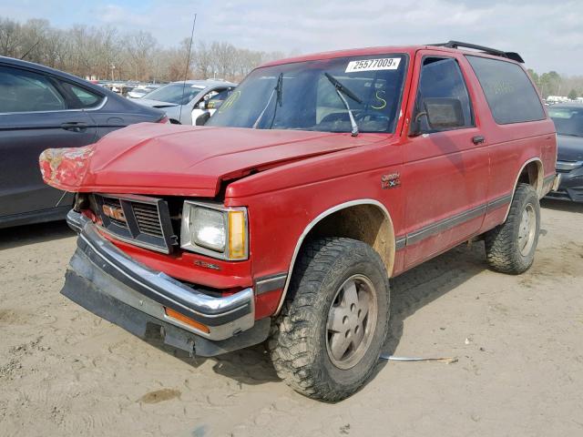 1GKCT18Z0L0507860 - 1990 GMC S15 JIMMY RED photo 2