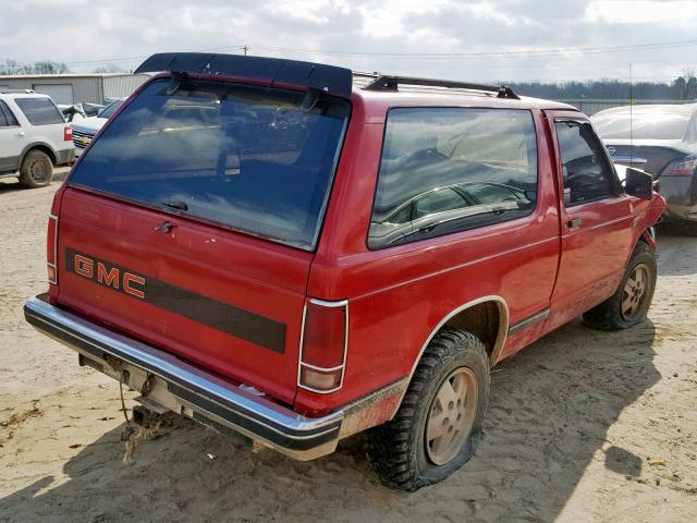 1GKCT18Z0L0507860 - 1990 GMC S15 JIMMY RED photo 4