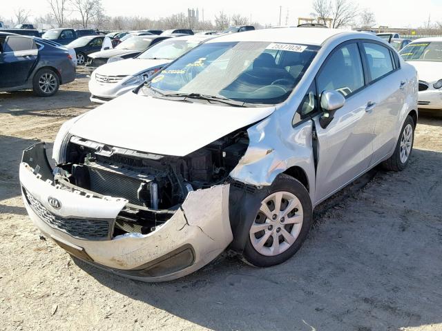 KNADM4A38E6332226 - 2014 KIA RIO LX GRAY photo 2