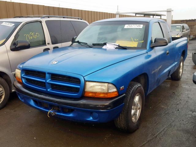 1B7GL22XXWS586666 - 1998 DODGE DAKOTA BLUE photo 2