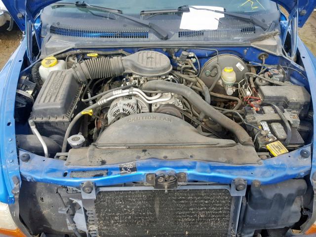 1B7GL22XXWS586666 - 1998 DODGE DAKOTA BLUE photo 7