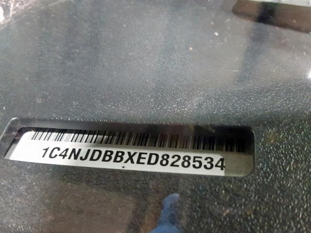 1C4NJDBBXED828534 - 2014 JEEP COMPASS SP შავი ფოტო 10