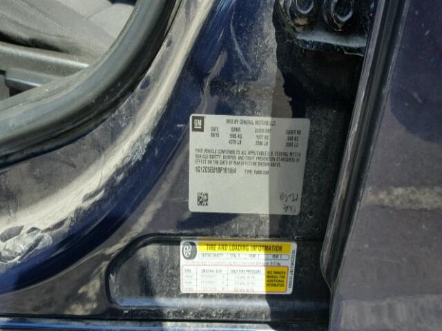 1G1ZC5EU1BF161084 - 2011 CHEVROLET MALIBU 1LT BLUE photo 10