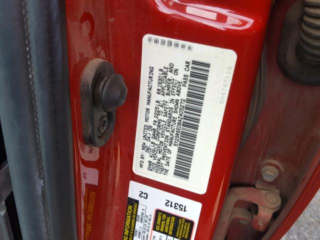 5Y2SR6E08AZ405272 - 2010 PONTIAC VIBE GT RED photo 10