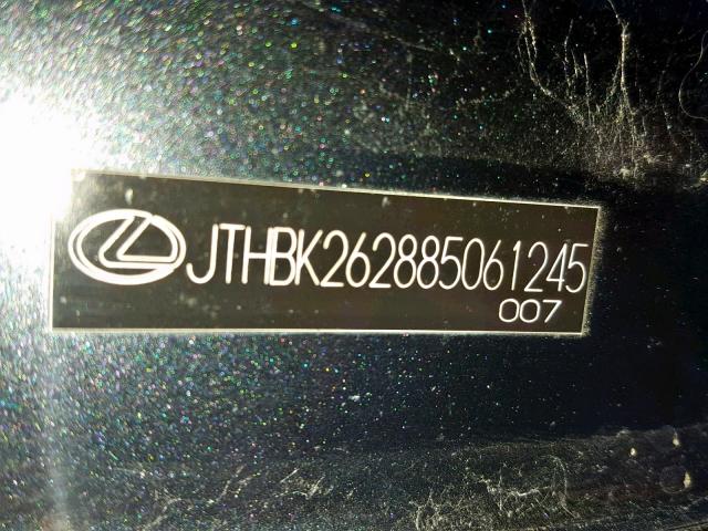 JTHBK262885061245 - 2008 LEXUS IS 250 BLACK photo 10