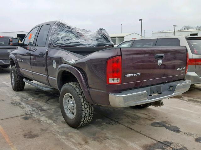 3D7KS28C95G750342 - 2005 DODGE RAM 2500 S მუქწითელი ფოტო 3