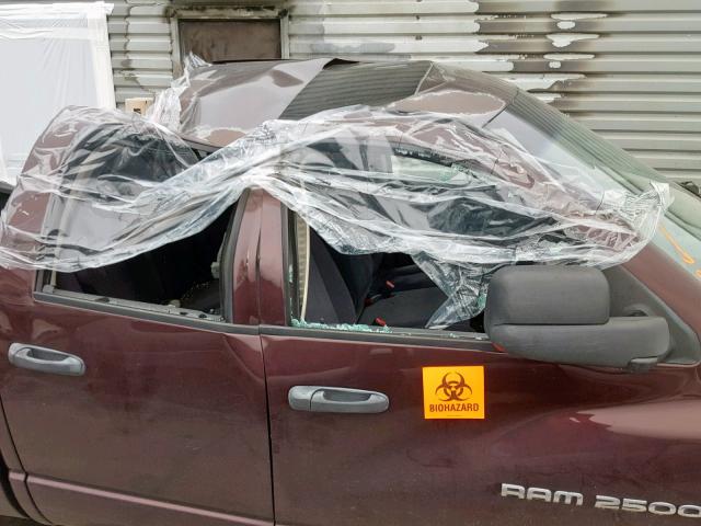 3D7KS28C95G750342 - 2005 DODGE RAM 2500 S მუქწითელი ფოტო 9