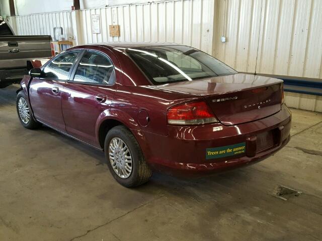 1C3EL46X72N109557 - 2002 CHRYSLER SEBRING LX MAROON photo 3