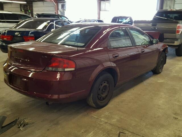 1C3EL46X72N109557 - 2002 CHRYSLER SEBRING LX MAROON photo 4