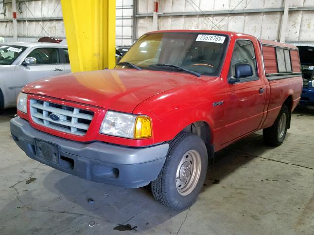 1FTYR10D71PB62668 - 2001 FORD RANGER RED photo 2