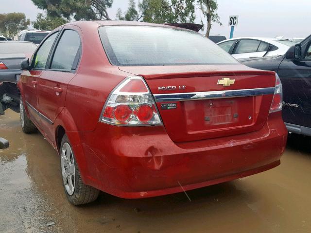 KL1TG5DE5BB250165 - 2011 CHEVROLET AVEO LT RED photo 3