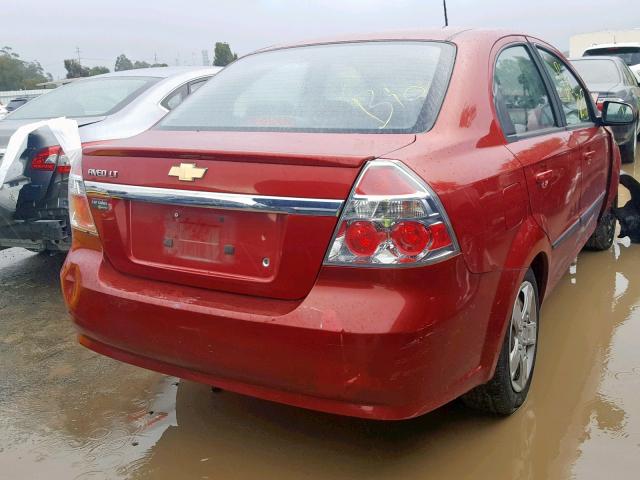 KL1TG5DE5BB250165 - 2011 CHEVROLET AVEO LT RED photo 4