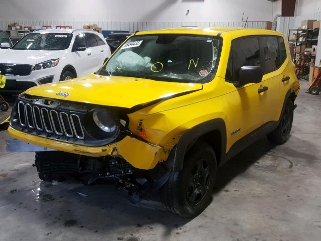 ZACCJAAW8GPD58664 - 2016 JEEP RENEGADE S YELLOW photo 9