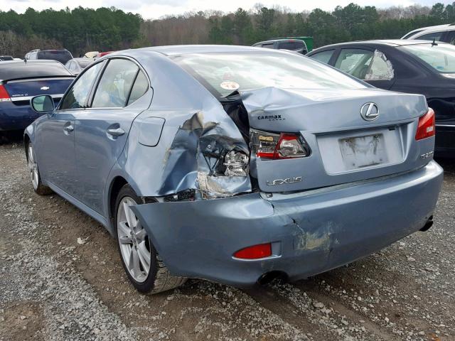 JTHBK262665001946 - 2006 LEXUS IS 250 BLUE photo 3