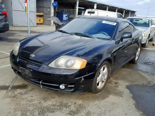 KMHHM65D63U077017 - 2003 HYUNDAI TIBURON BLACK photo 2