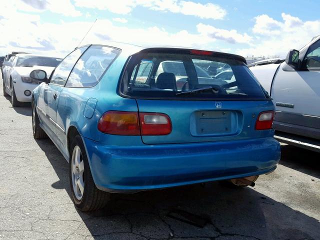 2HGEH2458NH500802 - 1992 HONDA CIVIC DX TEAL photo 3