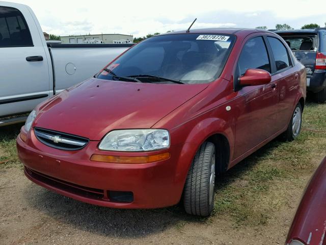 KL1TD52665B347285 - 2005 CHEVROLET AVEO BASE Қызыл фото 2