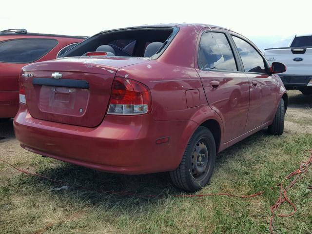 KL1TD52665B347285 - 2005 CHEVROLET AVEO BASE Қызыл фото 4
