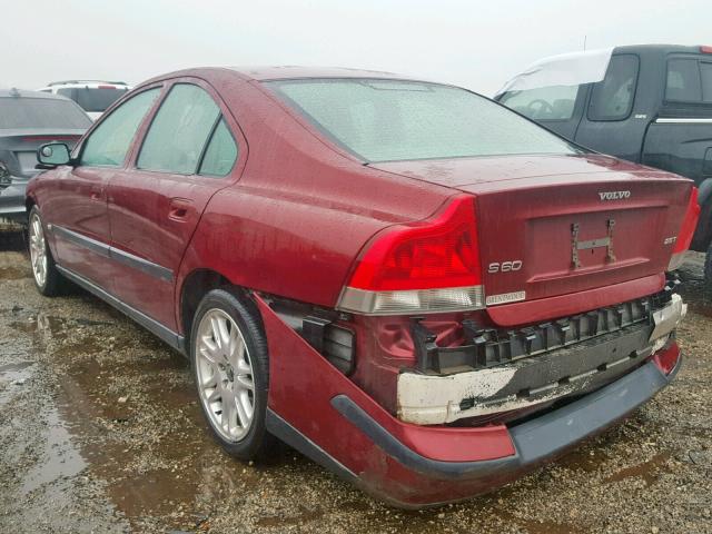 YV1RS59V742357533 - 2004 VOLVO S60 2.5T MAROON photo 3