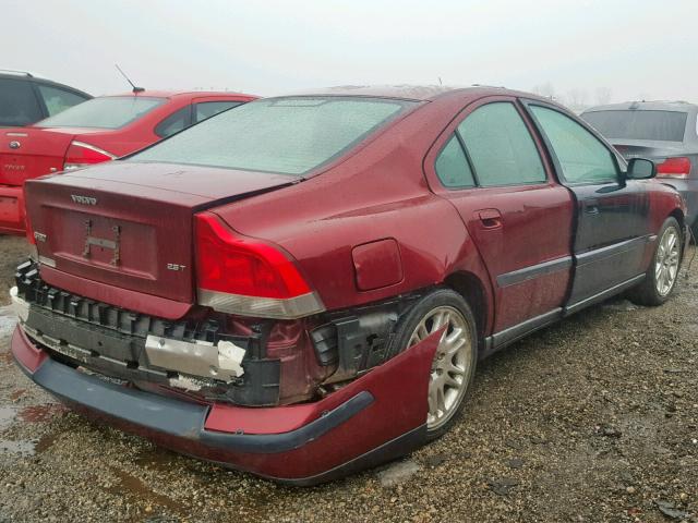 YV1RS59V742357533 - 2004 VOLVO S60 2.5T MAROON photo 4