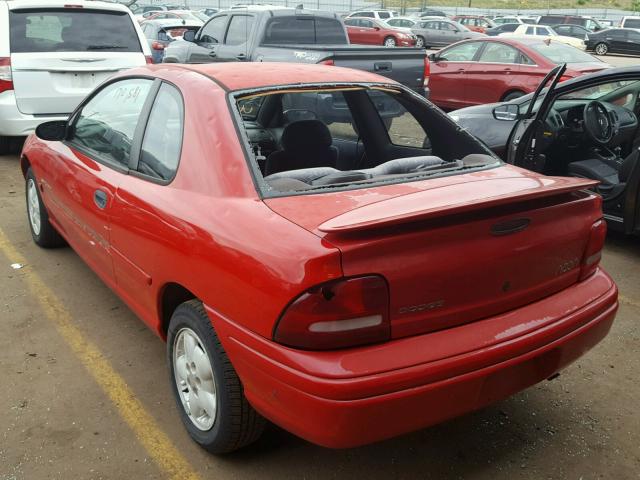 1B3ES42Y2WD729100 - 1998 DODGE NEON HIGHL RED photo 3