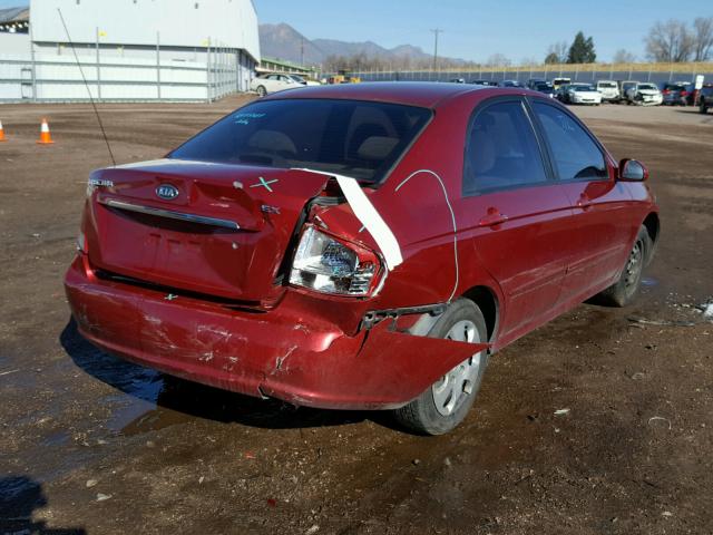 KNAFE122175446877 - 2007 KIA SPECTRA EX MAROON photo 4