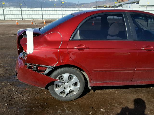 KNAFE122175446877 - 2007 KIA SPECTRA EX MAROON photo 9