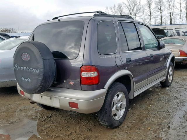 KNDJA723XY5673667 - 2000 KIA SPORTAGE PURPLE photo 4