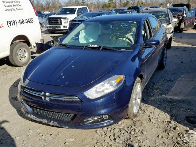 1C3CDFCH1DD238688 - 2013 DODGE DART LIMIT BLUE photo 2