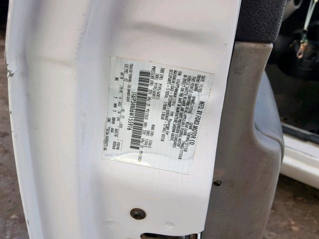 1FAFP34N06W155916 - 2006 FORD FOCUS ZX4 WHITE photo 10